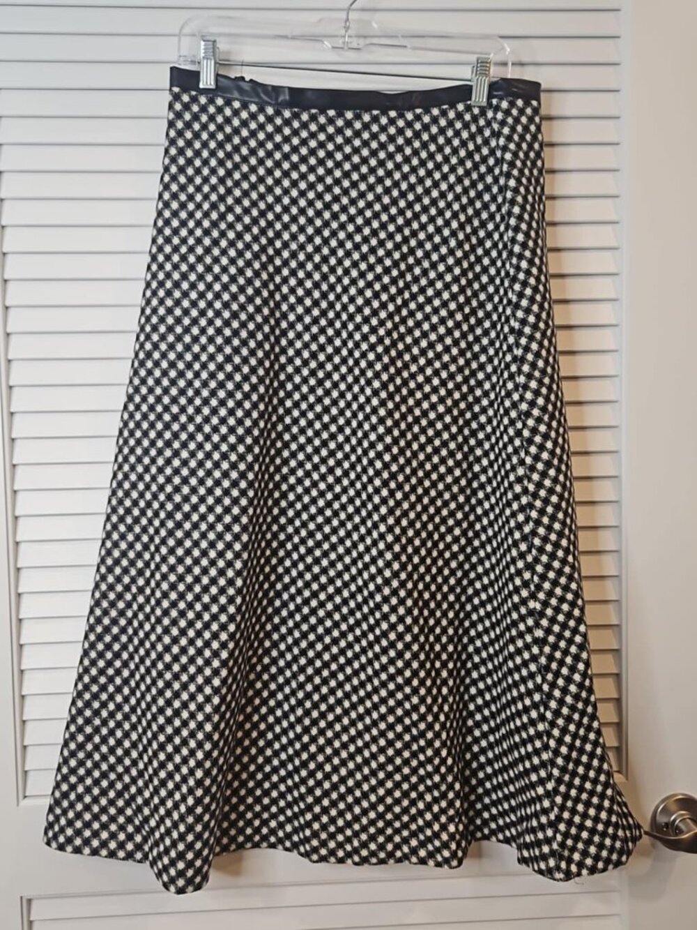 Hyfve Black & White Faux Wool Midi Skirt
